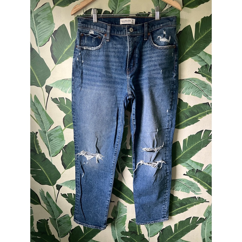 Abercrombie & Fitch Boyfriend Mid Rise Jeans Women 29 8R Blue